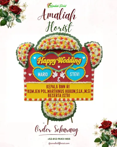 Karangan Papan Bunga Pernikahan di Ringdikit
